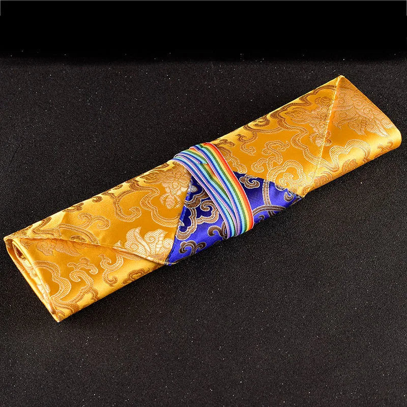 écharpe élégante brocart floral doré rouge bleu jaune classique respectueux environnement pliable multifonctionnelle