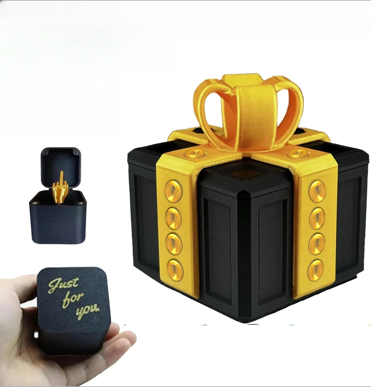 boîte cadeau noire or vis tournevis anniversaire noël saint valentin mariage halloween pâques salopes
