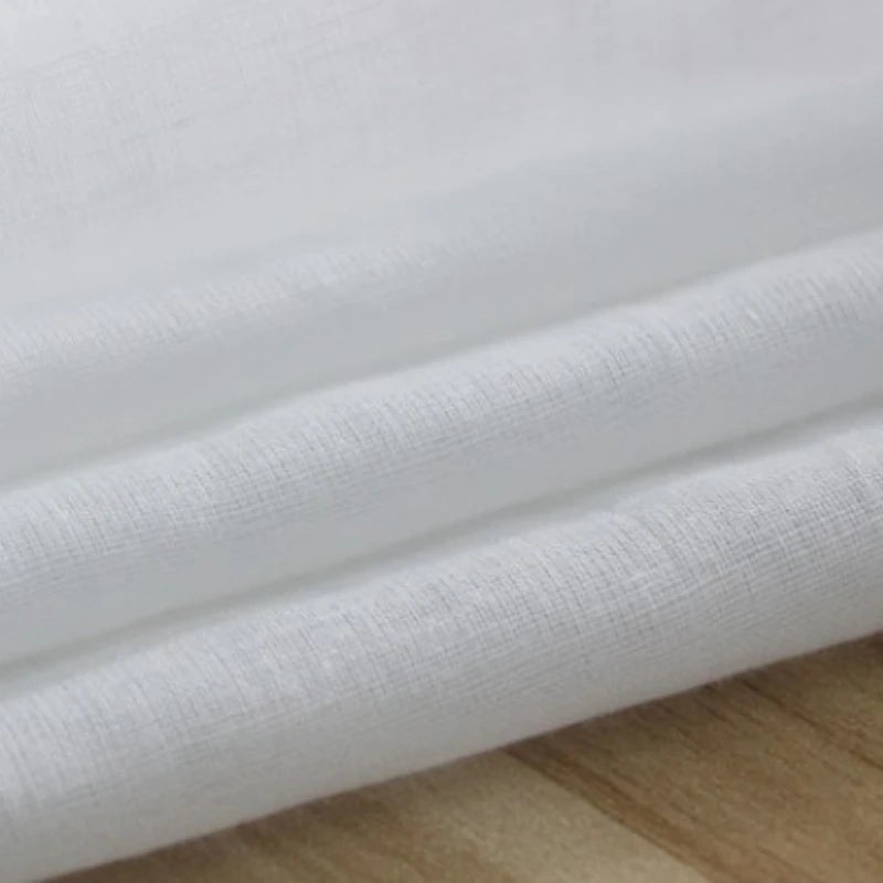 tissu voile coton blanc résistance déchirure 140cm large bricolage simple naturel matériauxoplastiquefixationruleincluded