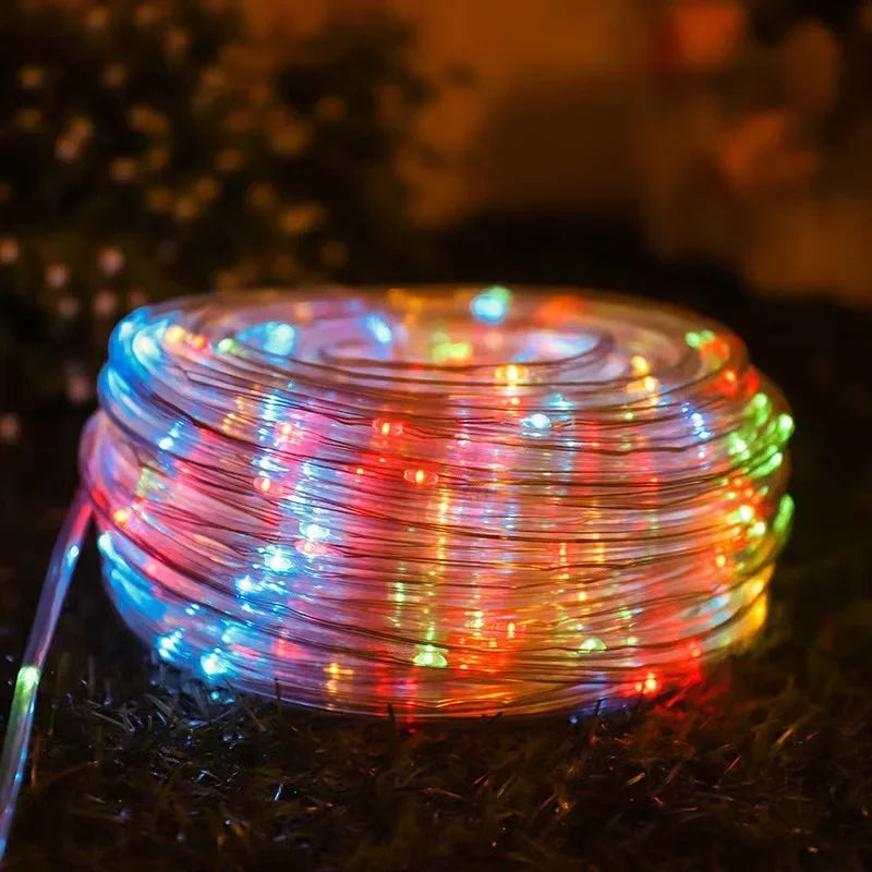guirlande lumineuse led multicolore moderne extérieure solaire 32m 200leds ip65