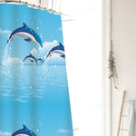 rideau douche dauphins sautant bleu clair nuages moderne rapide séchage ourlet standard peva appartment