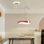 suspension lumineuse moderne rouge blanc noir vert rayures horizontales opaques eyelets led