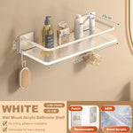 étagères salle bain blanc modernes adhésives rangement produits toilette serviettes brosse dents aluminium acrylic