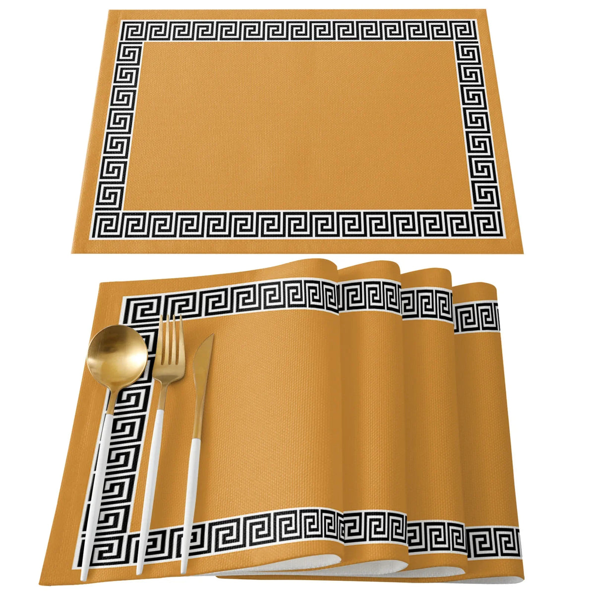 serviettes table classiques motif géométrique rouge gris bleu marine beige