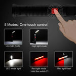 lampe torche rechargeable aimantée port usb type led camping noir.texture anti dérapante.mode faible haute