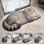 tapis chat imprimé 2d moderne gris noir blanc antidérapant polyester intérieur salon chambre cuisine