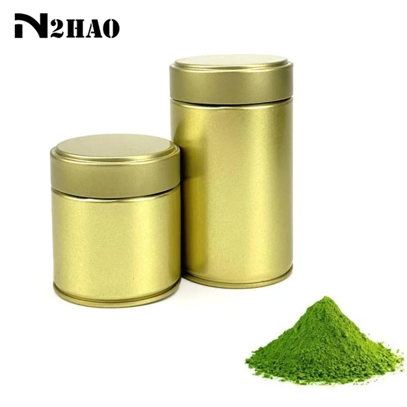 boîte hermétique thé matcha argent or moderne lisse cuisine rangement alliage aluminium certifié fcm