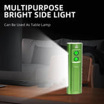 lampe torche multifonction vert moderne clips magnétiques rechargeable usb étanche camping randonnée