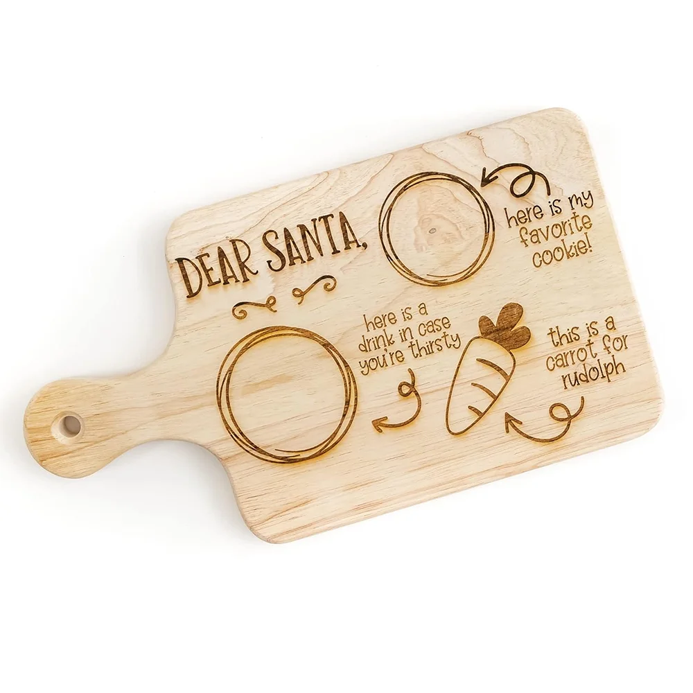 plaque découpe bois gravure laser noël enfantine rustique décoration cuisine festiveOpaque rustic wooden cutting