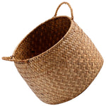panier tressé marron clair bohème rustique magazines herbes séchées tissus opacité totale