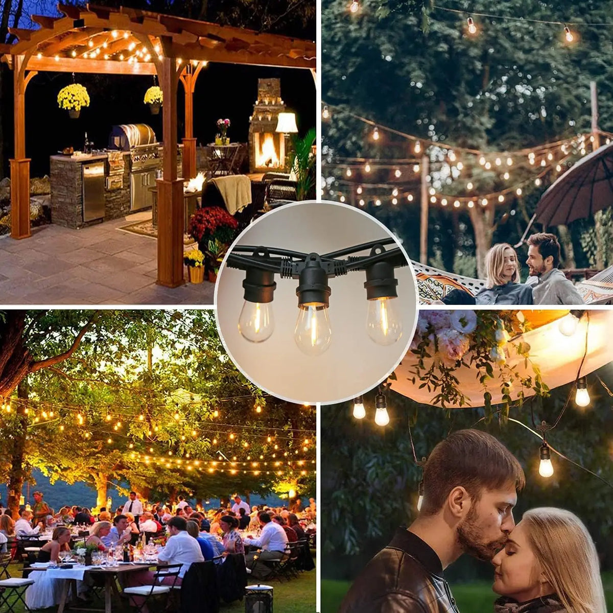 guirlande lumineuse led jaune 10m 10ampoules extérieur imperméable jardin festive