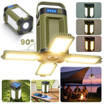 lampe camping rechargeable vert olive led pratique moderne chargeur solaire port usb multiple modes