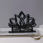 porte serviettes fleur lotus moderne noir blanc clips salle manger cuisine élégant métal utilisation
