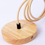 lampe suspendue moderne bois naturel métal clips câble socle e27 sans ampoule minimaliste