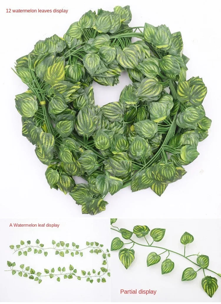 guirlande artificielle vigne soie extérieure feuilles vertes naturel accrochable fête maison decoration