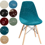 housse chaise moderne feuilles vert élastique antidérapante coussin polyester durable chambre restaurant mariage banquet