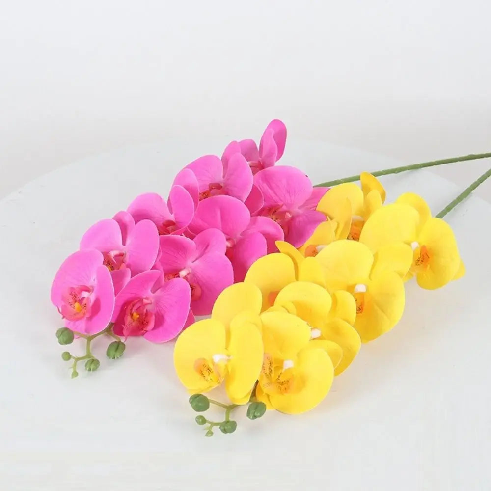 fleurs artificielles phalaenopsis têtes 98cm imprimées 3D moderne décoration intérieure blanc jaune rose