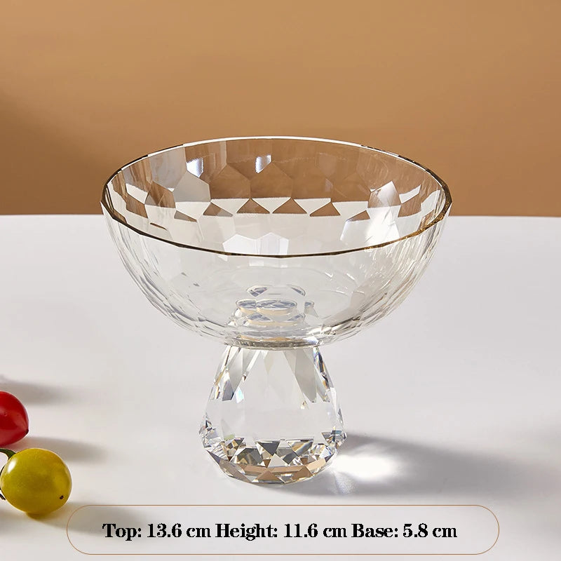 plateau dessert cristal transparent facetté moderne élégant fruits collations luxe