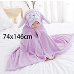 serviette bain enfant brodée dessin animé microfibre rose clair douce confortable