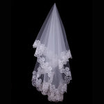 voile mariée blanc dentelle florale classique opacité simple couche cérémonie mariage
