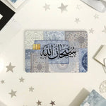autocollants carte credit motif geometrique moderne bleu marron rose beige patchwork İslamique pieces