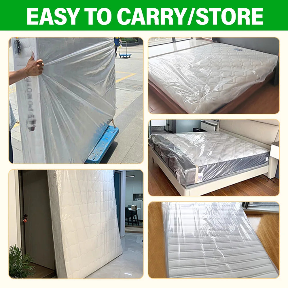housse matelas transparente protection anti poussiere reutilisable 90x240x35cm 120x240x35cm 150x240x35cm 160x240x35cm 180x240x35cm 200x240x35cm