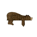 porte serrure ours bois marron clair brun foncé simple sculpté main fixations vis