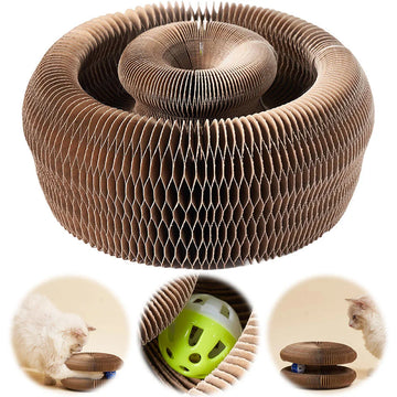 jouet chat carton ondulé balle grelots balle verte balle bleue tunnel rond multiple façons