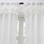 rideau blanc volants classique tubulaire translucide polyester balcon maison