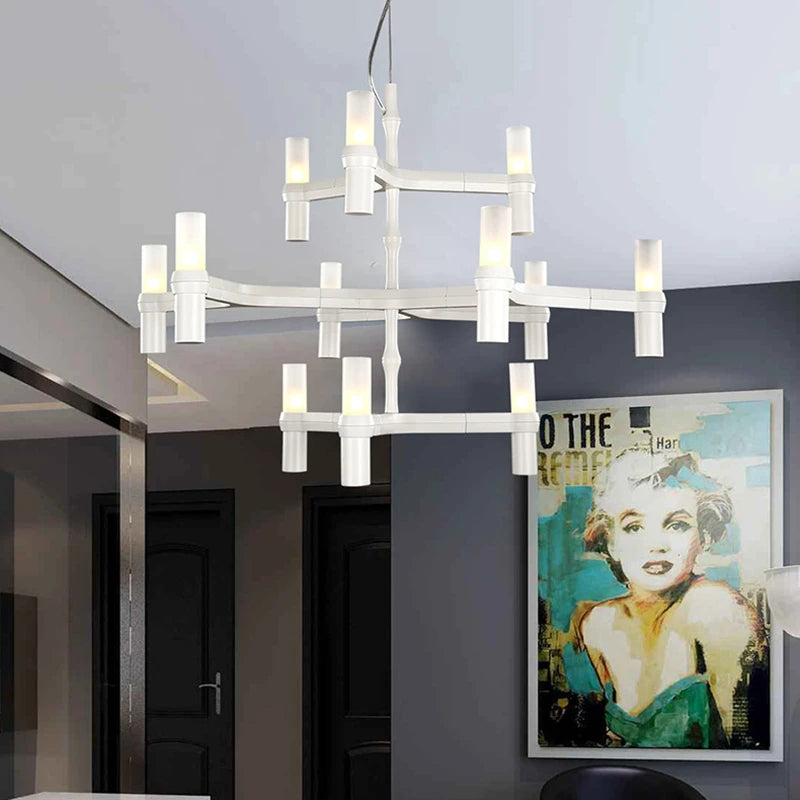 suspension lumineuse moderne or argent blanc 6l led câble réglable minimaliste chambre salon