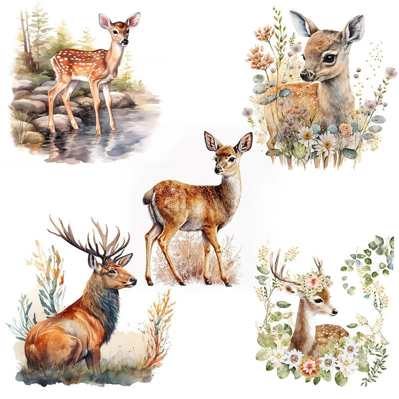 autocollant mural cerf réaliste décoration chambre enfant sticker animal forêt nature bois bois