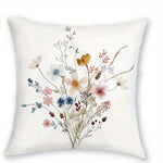 taies d'oreiller imprimées motif floral papillons moderne polyester blanc zip 40x40cm 45x45cm 50x50cm 60x60cm