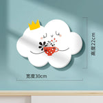 décoration murale enfant lune nuages étoiles adhésif pvc blanc rose verte