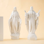 statue vierge marie résine blanche draperies rosier cœur décoration religieuse classique maison