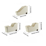 bac rangement moderne boîte stockage réutilisable roulettes poignée beige clair plastique