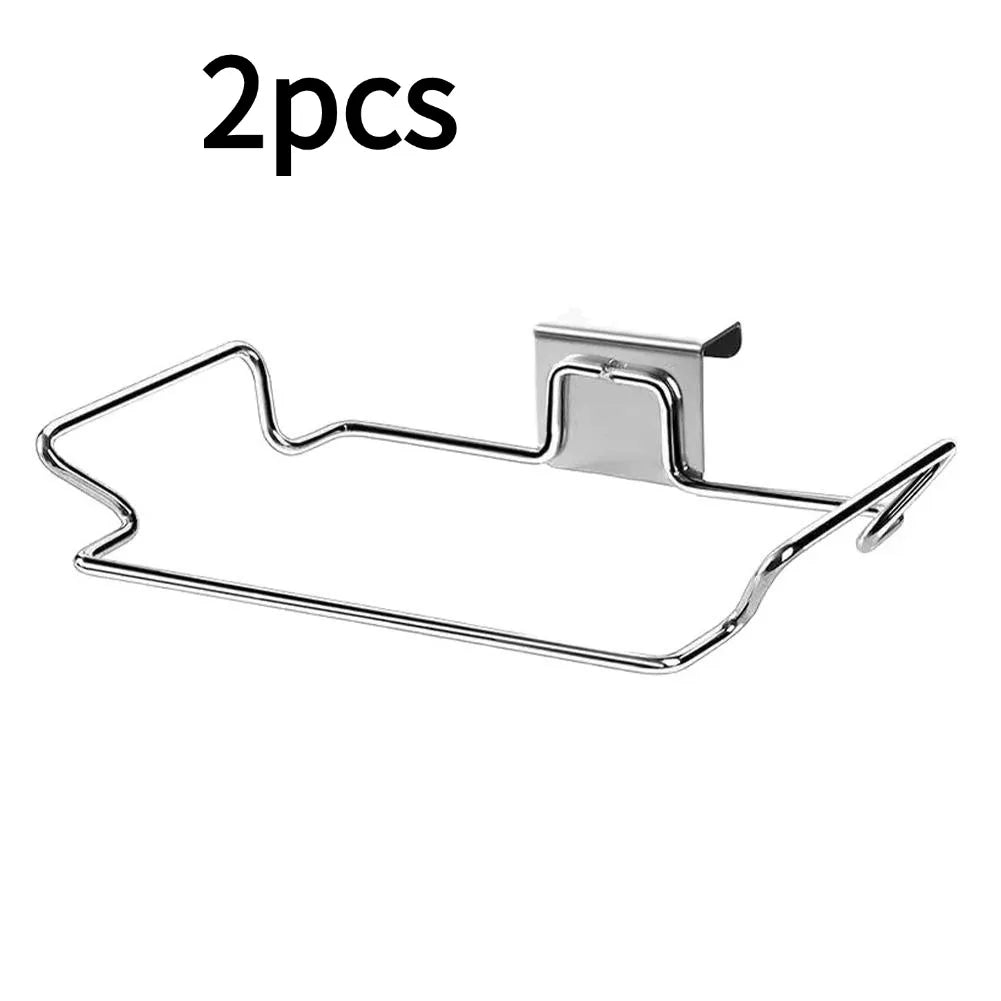 support sac poubelle acier inoxydable moderne transparent argente couroît fixe porte armoire chambre cuisine