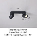 Spot LED moderne aluminium blanc interrupteur tactile têtes éclairage quotidien