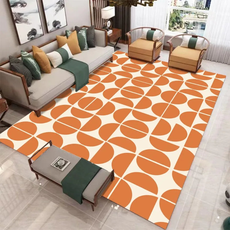 tapis moderne géométrique orange blanc noir vert bleu violet jaune rougeextérieur chambre moderne
