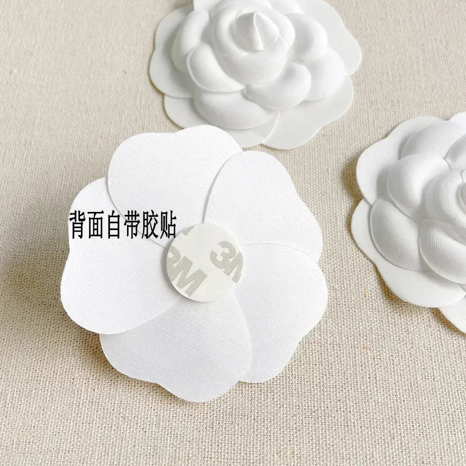 fleurs decoratives blanc relief floral adhesif decor mariage boite cadeau event festive