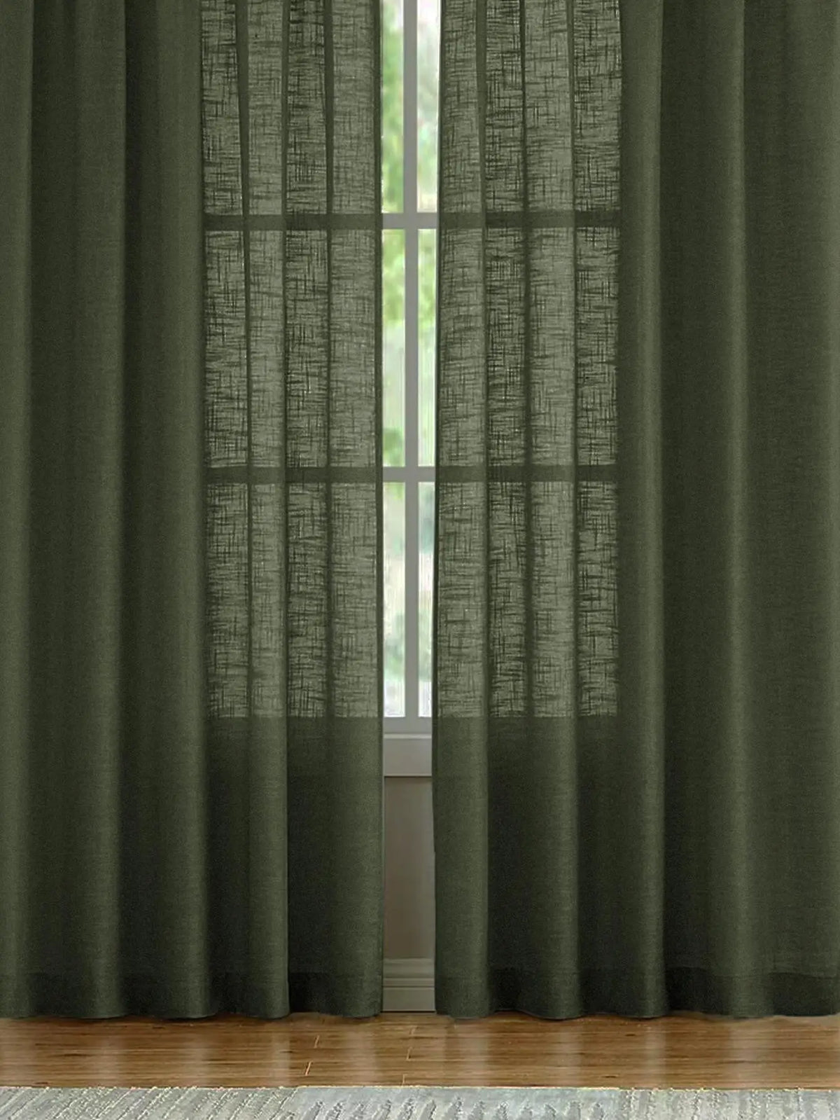 rideau vert olive texture linéaire moderne 100x120cm 100x200cm 105x230cm 130x240cm 140x260cm