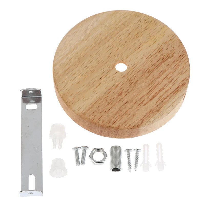 support mural circulaire bois naturel moderne vis bouchons bagues fixations suspension mur