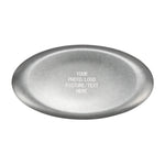 plateau service ovale acier inoxydable argenté vintage finition patinée personnalisable