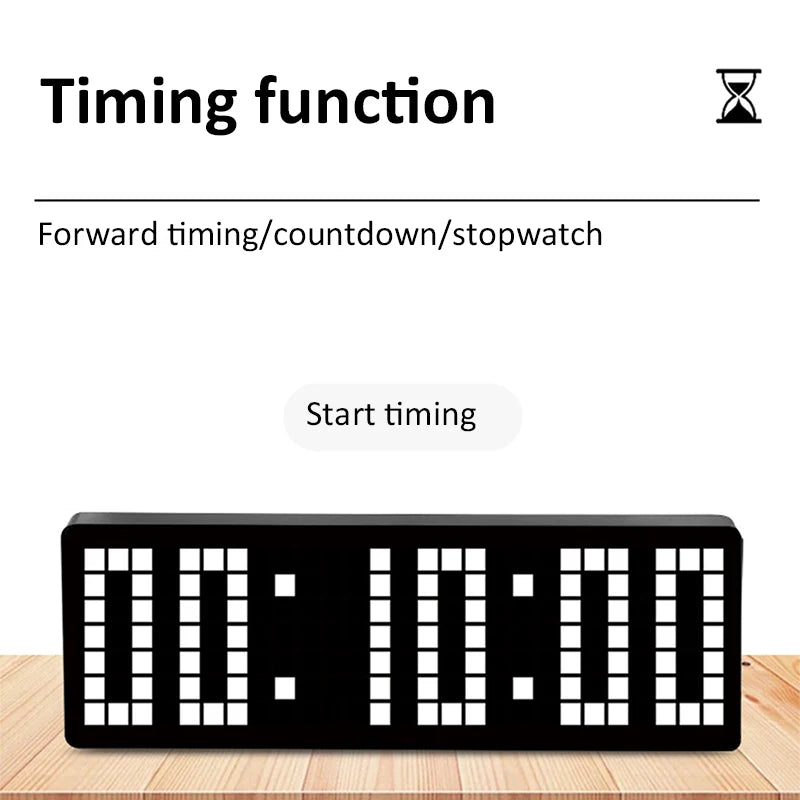 horloge numérique moderne horloge murale LED 12 24H télécommande noir blanc rose bleu vertPixels