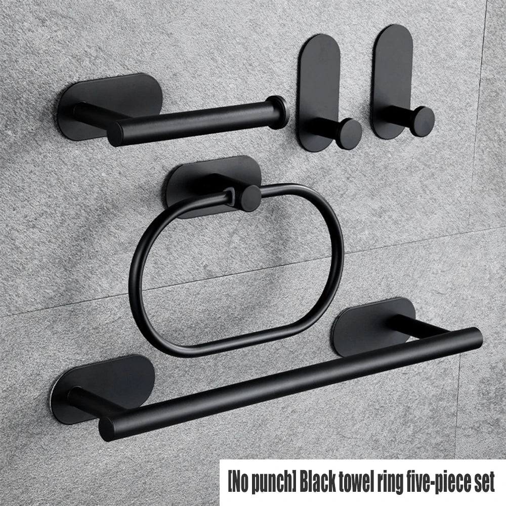 support rangement salle bain argenté moderne porte serviettes papier toilette adhésif minimaliste pièces