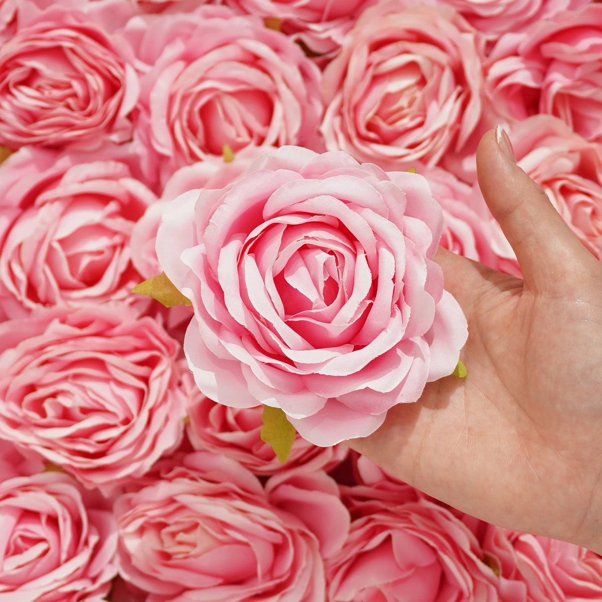 fleurs artificielles roses boutons peony feuilles vertes decoration intérieure classique 9cm 3.54inch