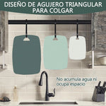 planches découper plastique antibactérienne rectangle trois pièces couleurs vert blanc moderne