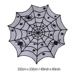 chemin table halloween noir toile araignee araignees etoiles gothique decoration table fête halloween