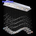 suspension lumineuse moderne cristal transparentes chaînes argentées salle bain élégante 90 260V