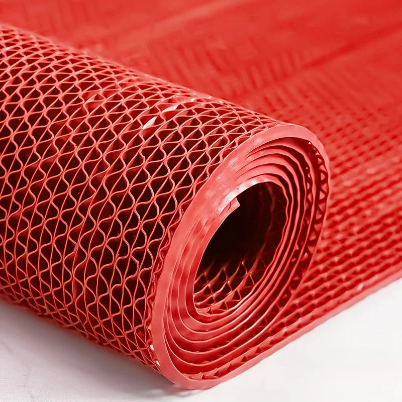 tapis sol antidérapant pvc bleu rouge vert structure alvéolaire moderne géométrique