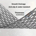 tapis douche moderne perforations anti dérapage ventouse salle bain pvc gris trou rond drainage